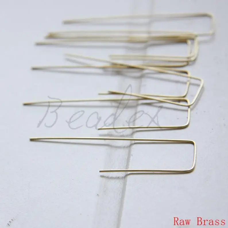 Латунные стальные крючки для сережек ушные провода U образные 51x13 мм