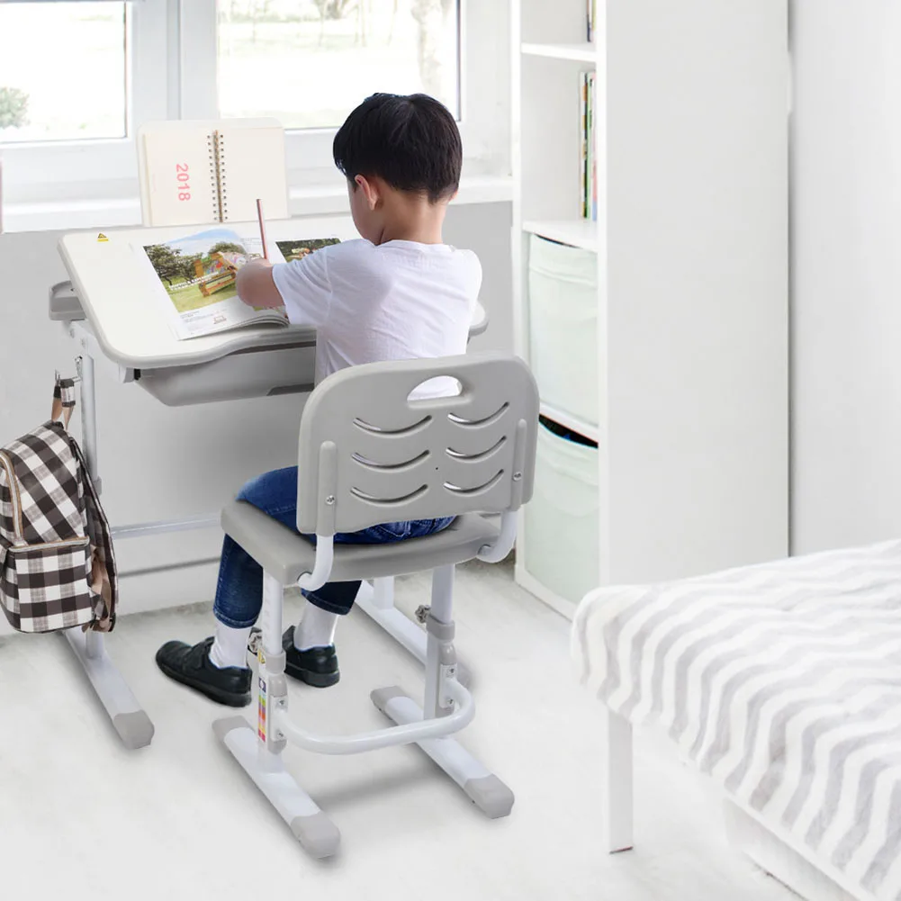 

Height Adjustable Children Learning Table Study Desk Angle Reading Stand Cold Rolled Steel for Kids Room Furniture