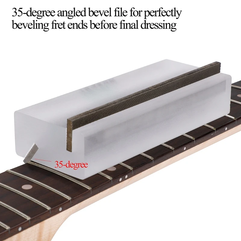 

Guitar Acrylic Fret Crowning End Bevel-Flush Files Tool 35° 90° Degree Fret File