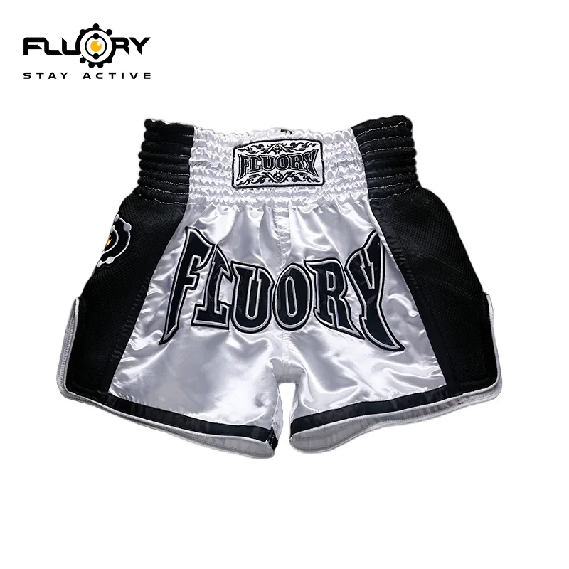 Детские шорты fluory Muay Thai с вышитыми нашивками для кикбоксинга|Боксерские трусы| |