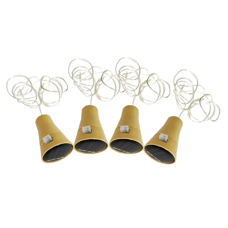 10/20 светодиодный в форме винной бутылки на солнечной батарее пробковой формы