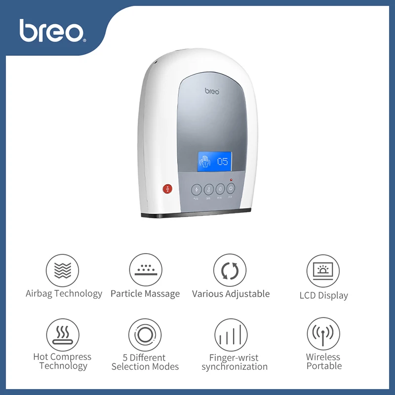 Prix Breo – Masseur De Main électrique IPalm520, Masseur De Paume Avec Compression De Chaleur à Pression D'air Et écran LCD Pour Beauté Des Femmes