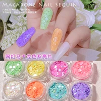 aurora sequins fluorescent macaron candy color mixed size phototherapy patch nail jewelry glitter