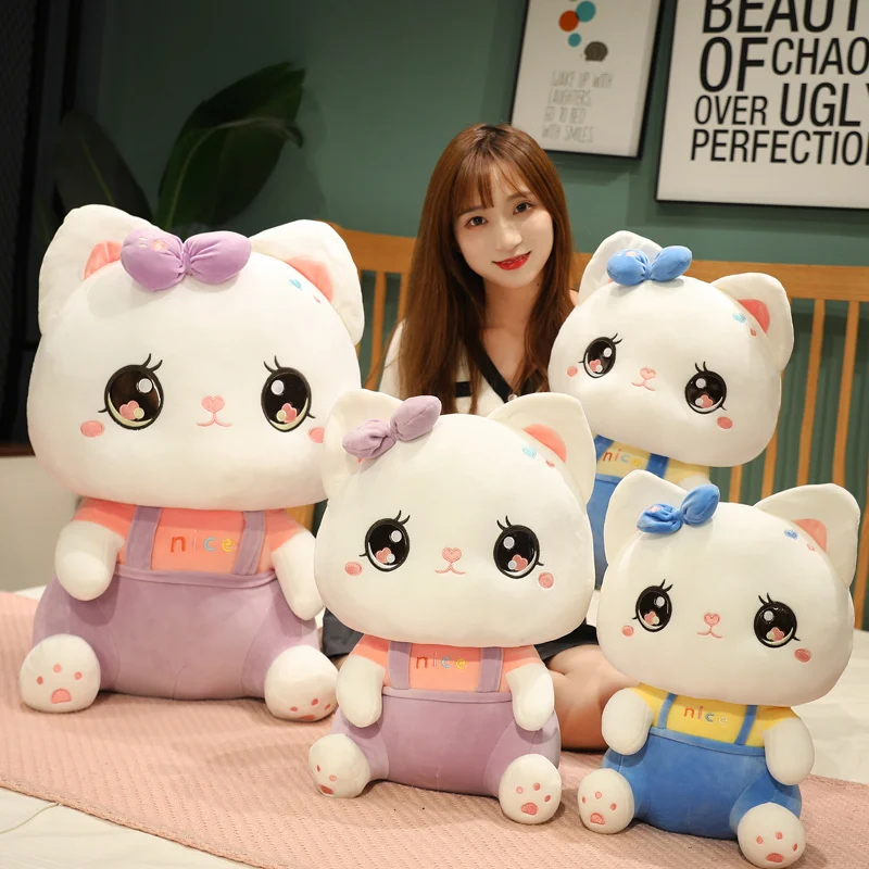 

35-65cm Cute Cartoon Sitting Cat Plush Dolls Stuffed Soft Animal Tearful Cat Plushie Pillow Nice Birthday Valentine's for Baby
