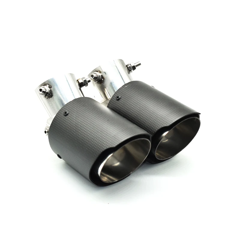 

1 шт. Глянцевая задняя труба из углеродного волокна, автостайлинг, без логотипа, глушитель, наконечники с прямыми краями, сопло 63 мм