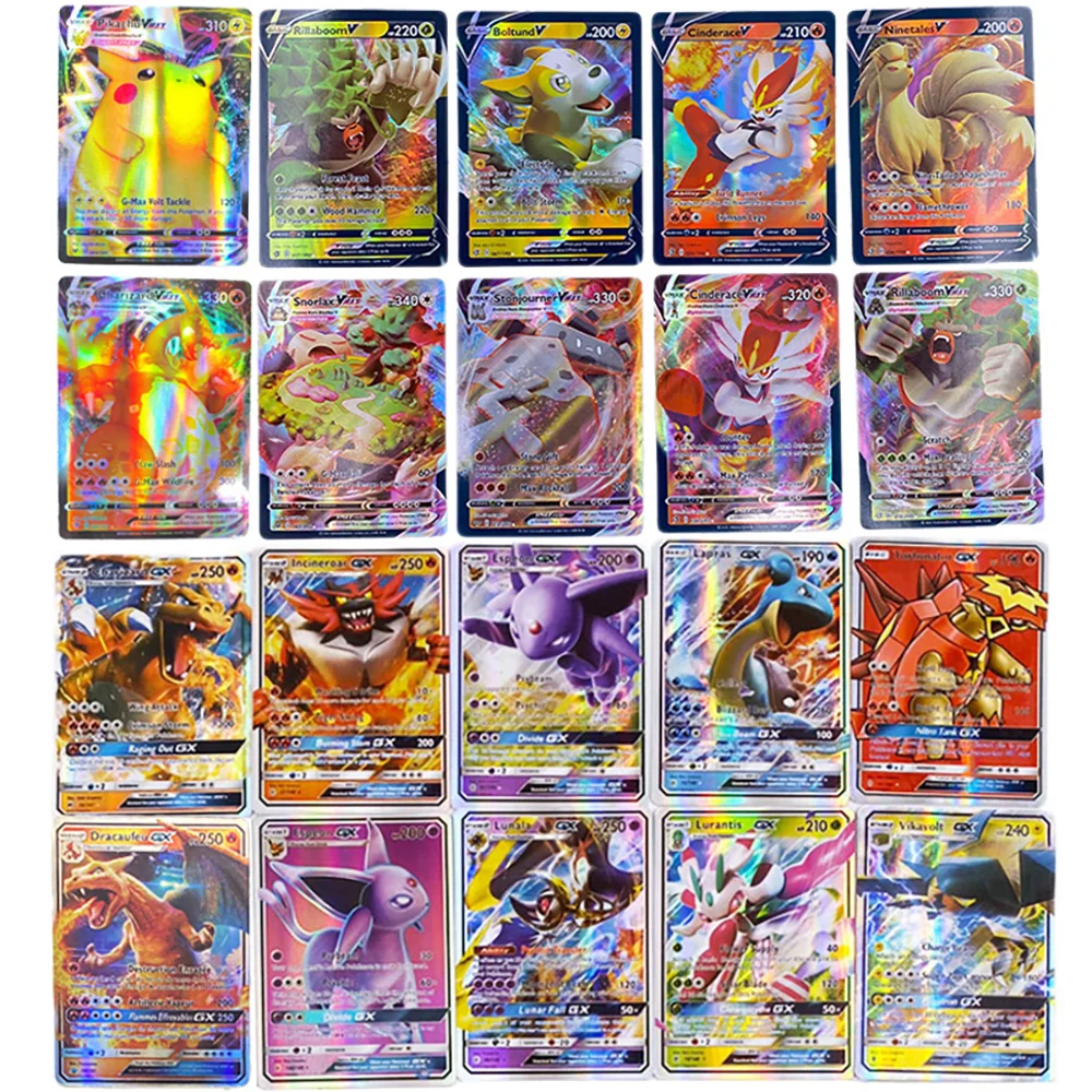 

50-300Pcs Pokemons GX Card Shining TAKARA TOMY Cards Children Toy Game TAG TEAM VMAX GX V MAX Battle Carte Trading