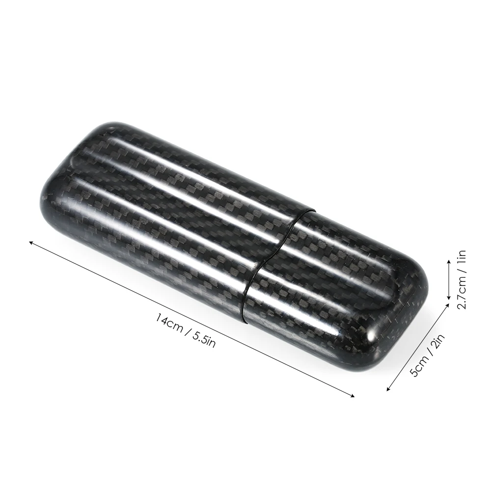 Новинка черный чехол для 2 сигар из углеродного волокна держатель портативная