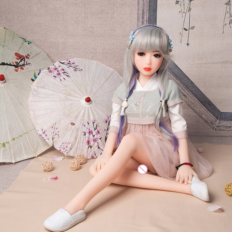 Дешевая Бесплатная 3d настоящая секс кукла 100 см мини медицинская силиконовая