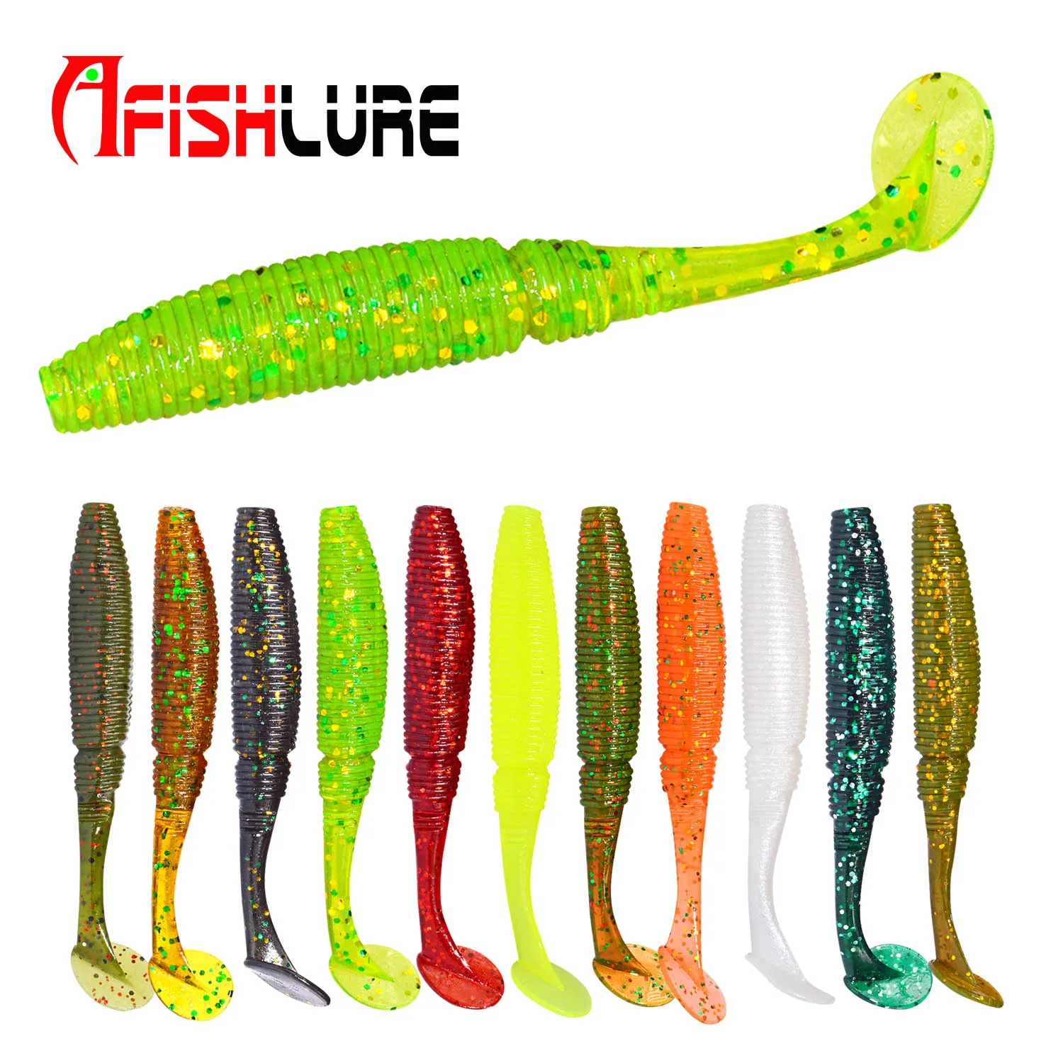 

AR11 Factory Direct T Tail Soft Worm Paddle Tail Swim Baits Saltwater Bait Plastic Swim Bait