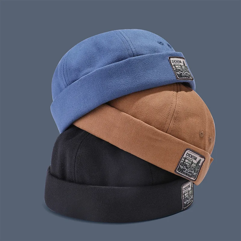 

2021 Spring and Summer Cute Wild Cowboy Men and Women Dome Monochrome Beanie Dome Landlord Melon Hat
