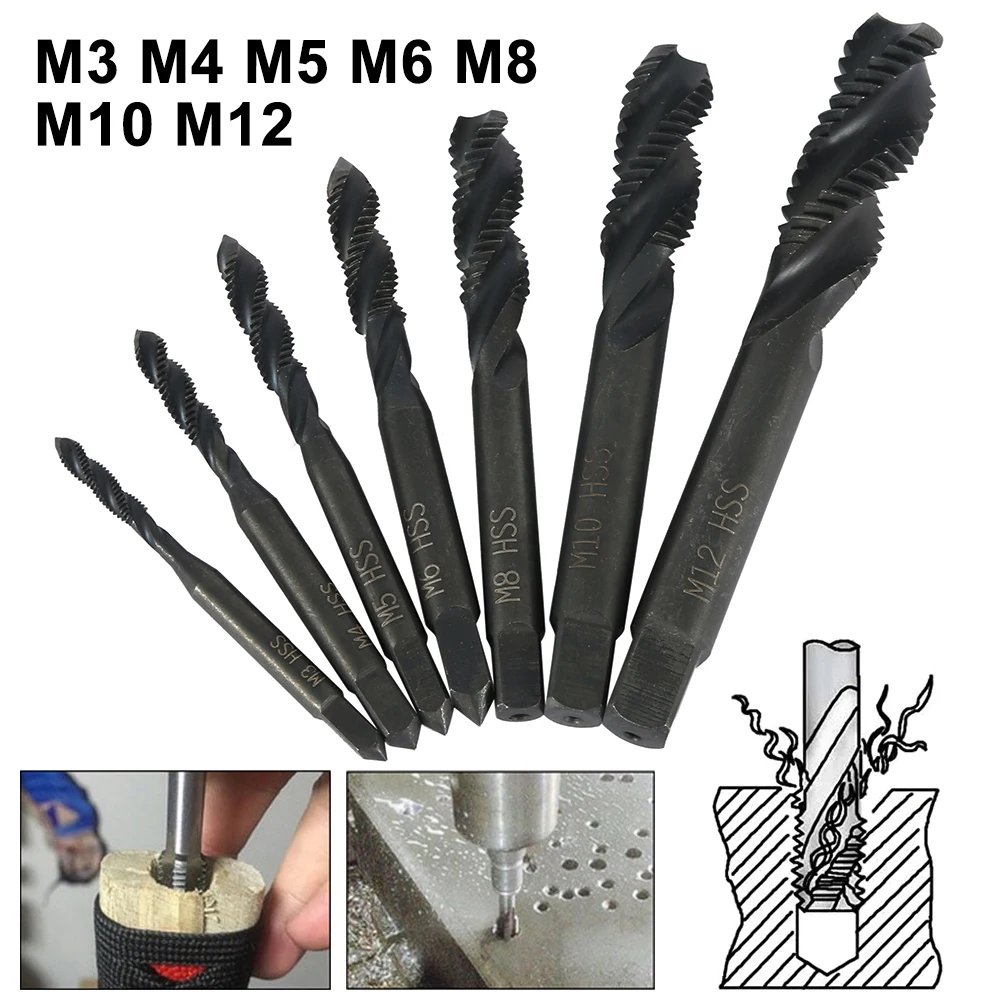 Новые 7 шт. спиральные ручные резьбовые винтовые точечные метрические сверла M3 M4