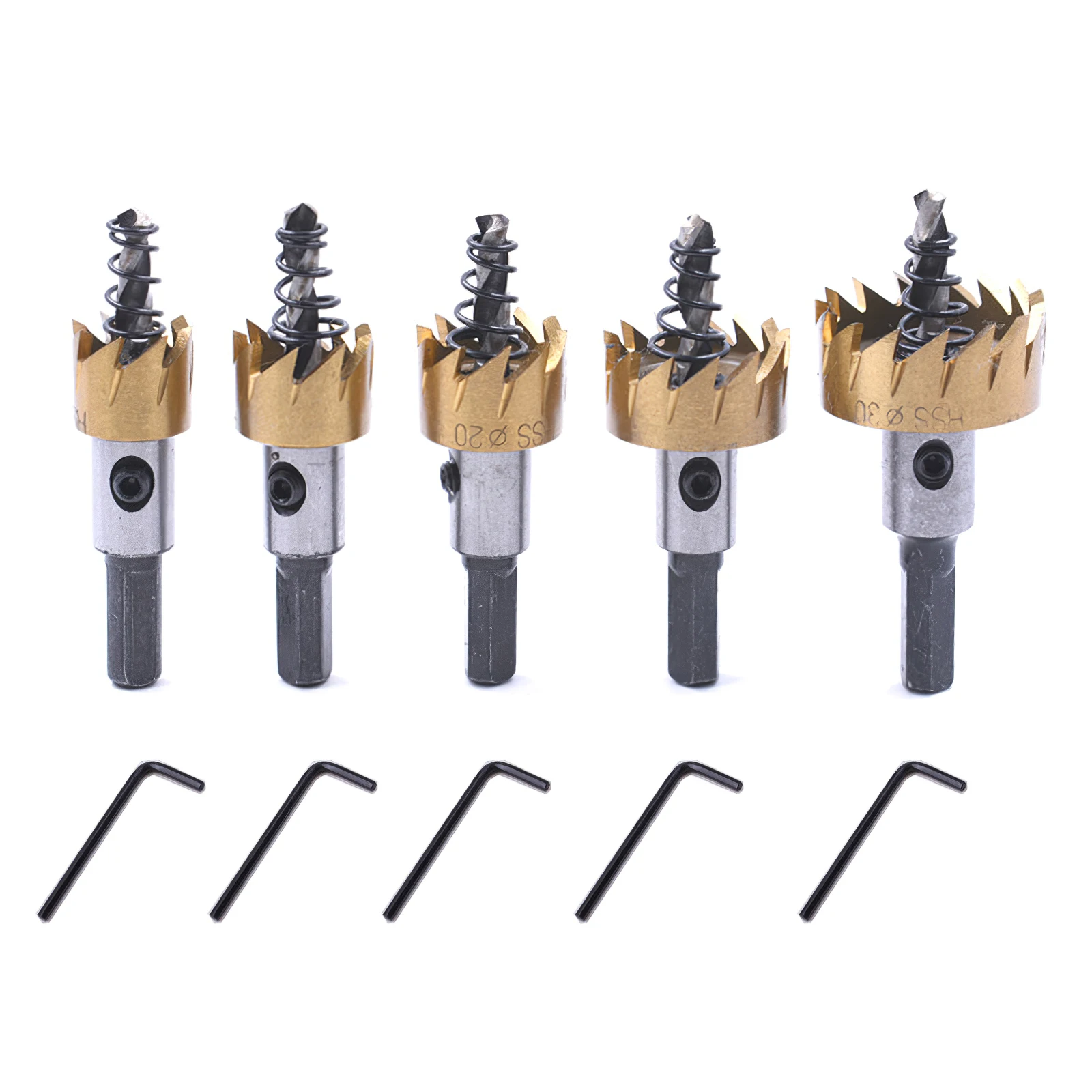 

5PC Hole Saw Kit HSS Steel Drill Bit Hole Saw Set Cutter Tool For Wood Metal Alloy 16 18.5 20 25 30mm