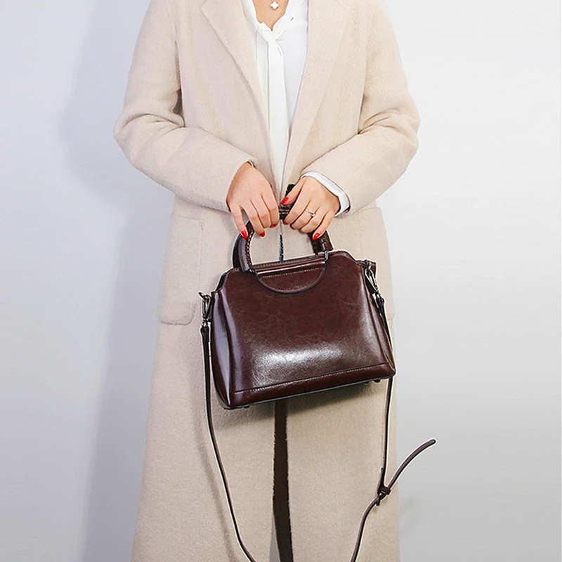 2019 натуральная кожаная сумка для дамы высокий Ёмкость сумки-шопперы женщин