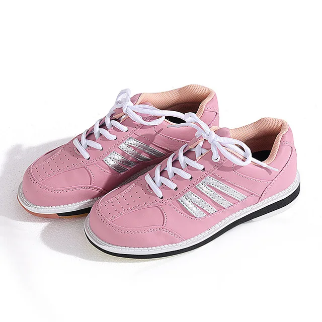 

free shipping pink leather women bowling shoes