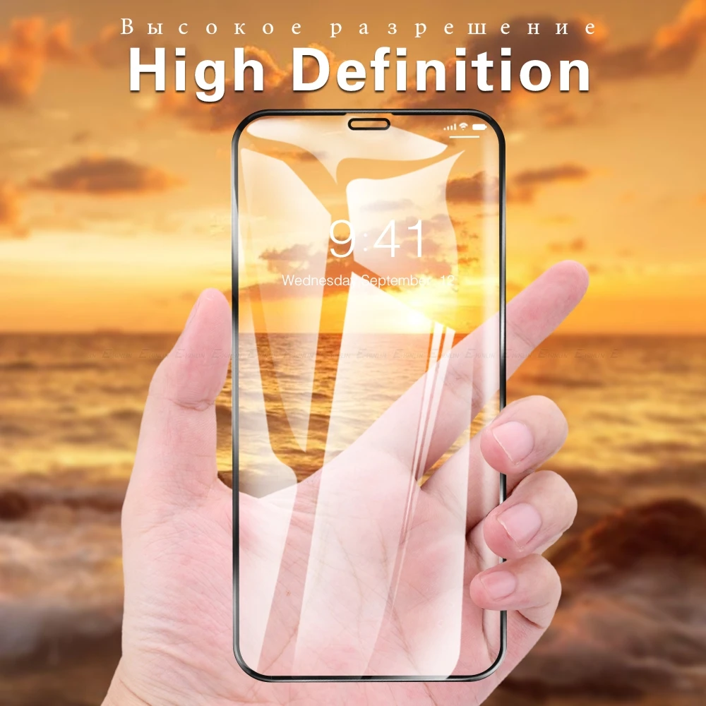 Screen Protector For iPhone 13 12 mini 11 Pro XS Max XR X SE2 8 7 6 6s Plus SE 2020 Tempered Glass Full Cover Protective Film | Мобильные