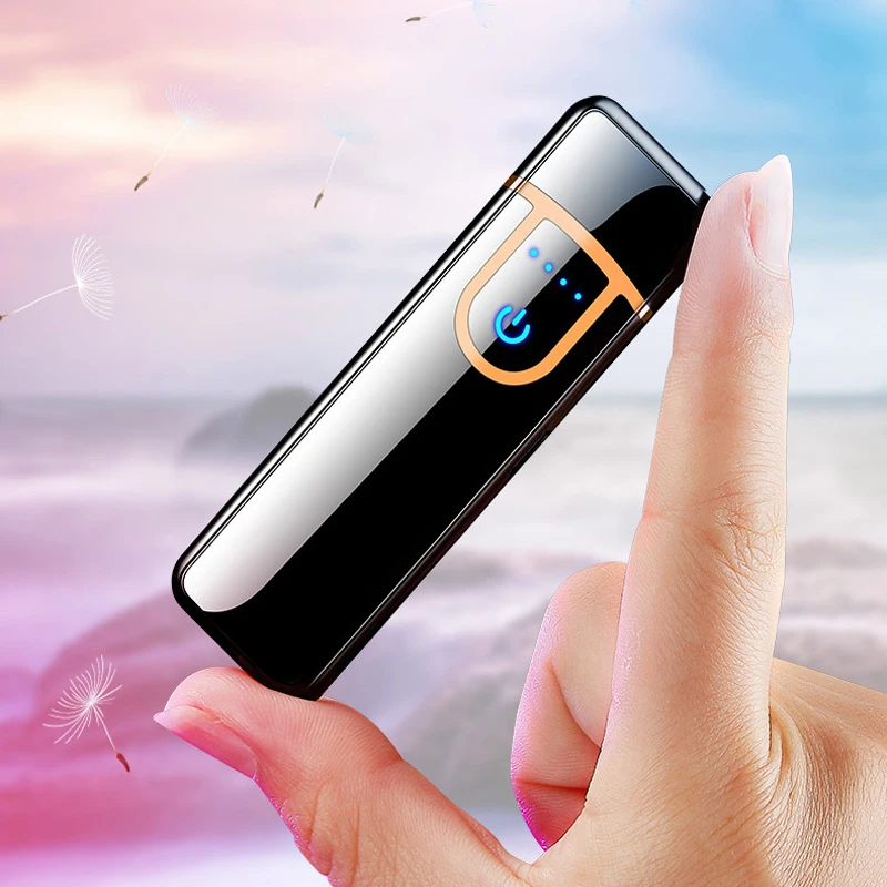 USB Мини Электронная Зажигалка Ветрозащитная металлическая зарядка