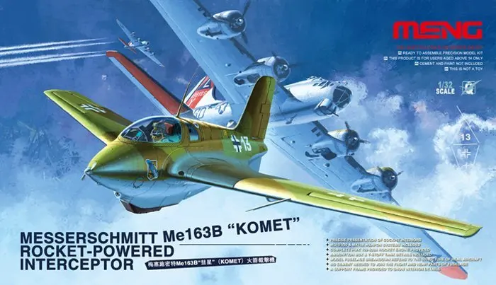 Meng МОДЕЛЬ QS-001 1/32 Messerschmitt Me 163B &quotKOMET" реактивный перехватчик | Игрушки и хобби