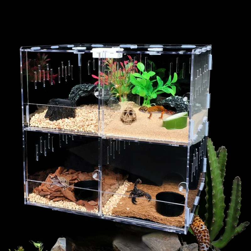 

incubator breeding insect box observation acrylic amphibians reptiles incest box transparent boite insecte pet products BS50IB