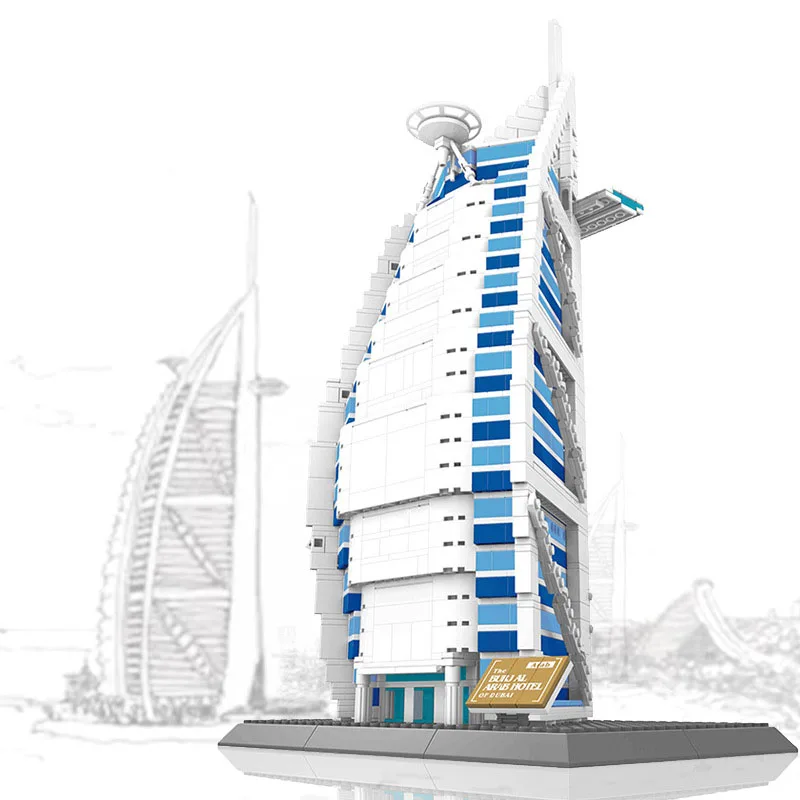 Набор строительных блоков WANGE City креативная архитектура Дубай Бурдж аль арабский