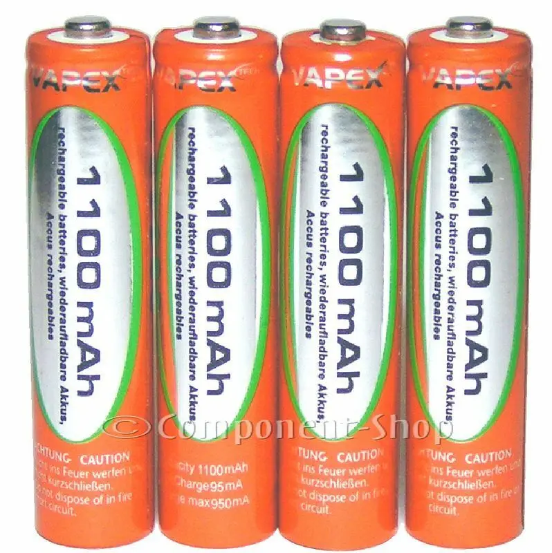 

4x AAA 1100mAh NiMH Vapex перезаряжаемые батареи с чехлом