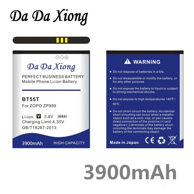 Da Xiong 3900mAh BT55T BT55S Аккумулятор для смартфонов ZOPO 999 998 9530 9520 3X ZP998 ZP999 ZP3X ZP9520 ZP9530|battery for