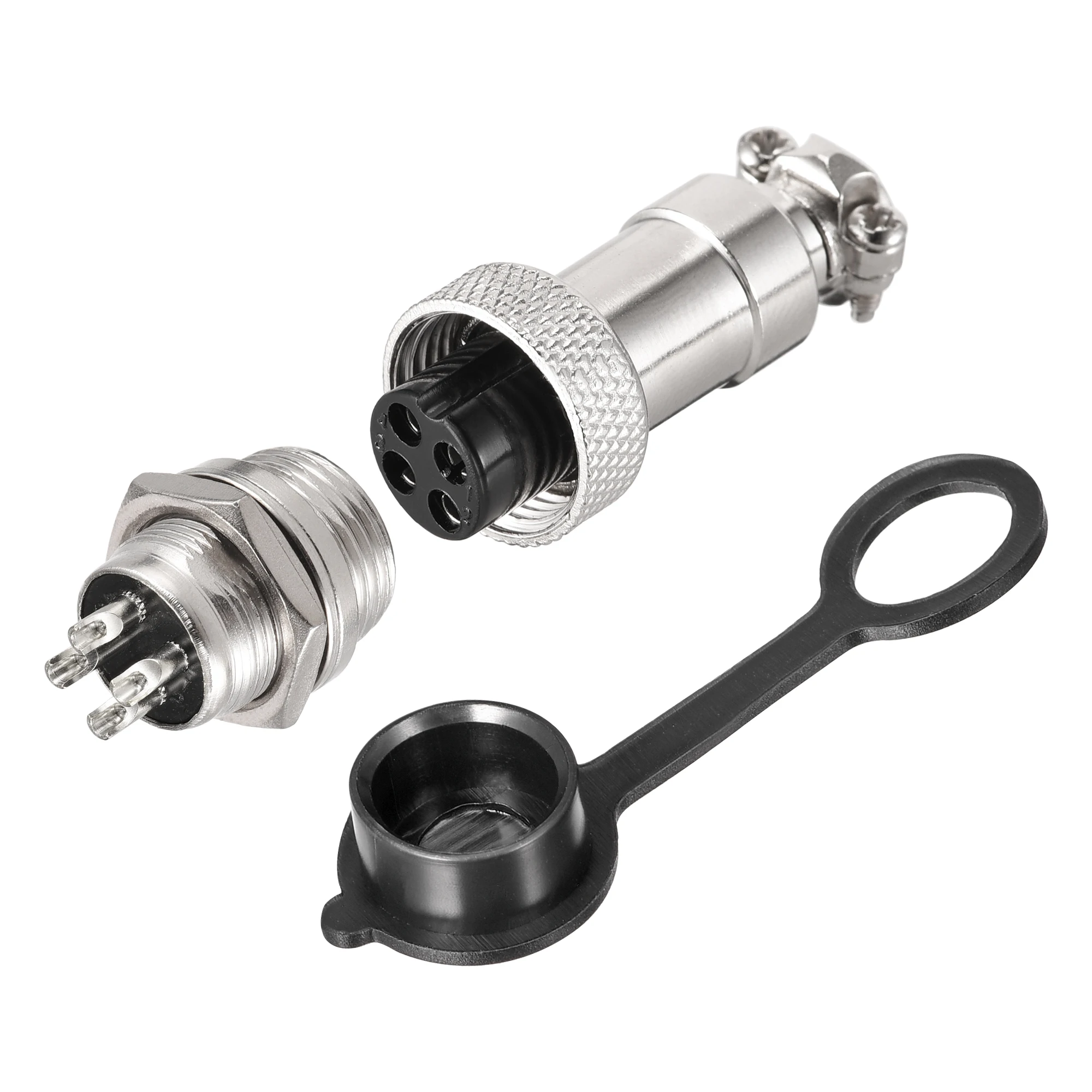 

Uxcell 12mm 4 Terminals 5A 300V GX12 Aviation Connector with Plug Cover 2 Set