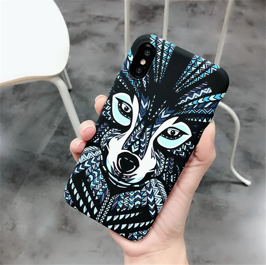 Светящийся чехол с животными для iPhone 11 Pro Max XR XS Max 6 6S 7 8 Plus X Тигр Волк слон ночной светящийся силиконовый мягкий ТПУ чехол для телефона