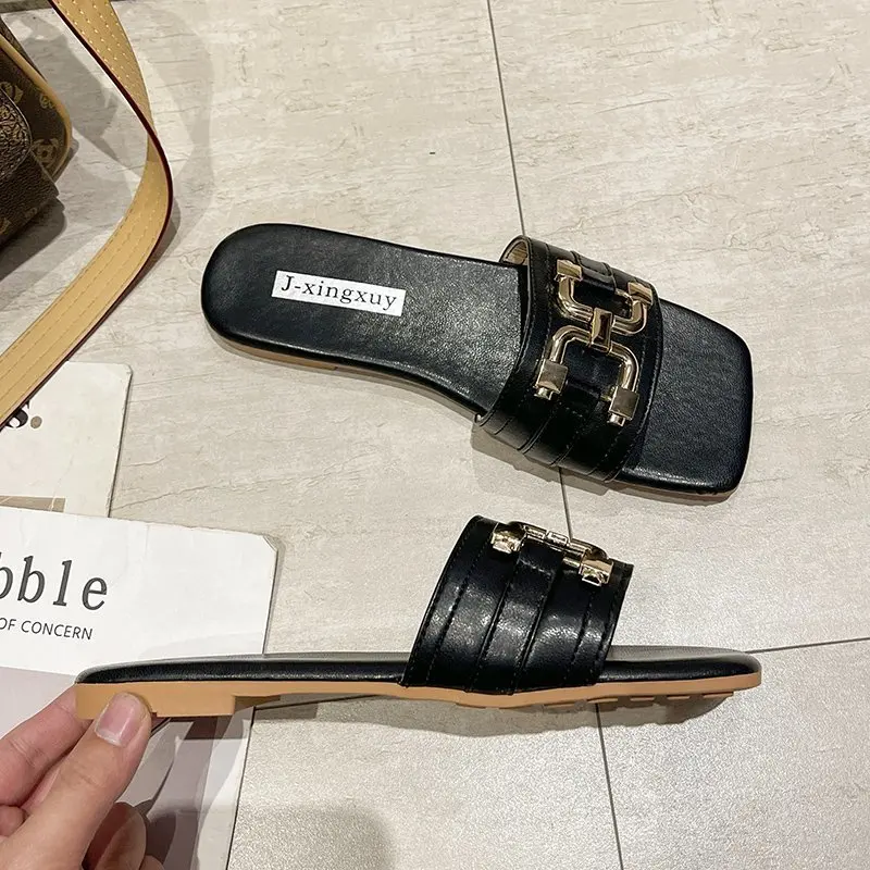 

Summer Shoes Women Slippers 2021 Fashion Women Sandals Flat Shoes for Woman Peep-toe Female Casual Slides Beach Outdoor Slippers