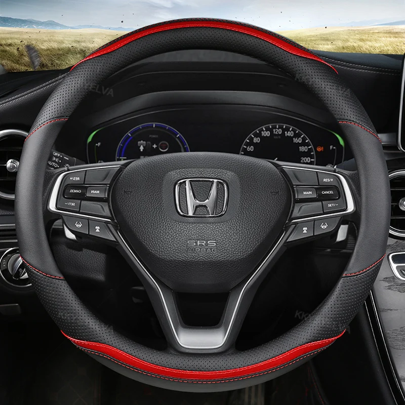 

Leather Car Steering Wheel Cover Customized Size for Honda Civic CRV XRV ACCORD 2016 ~ 2019 2020 10th Generation High Quality