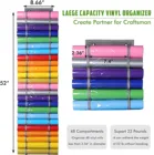 Стеллаж для хранения из крафтового винила с 24 отсеками в рулонах, подвесной органайзер, вешалка для хранения, домашний стеллаж для ванной
