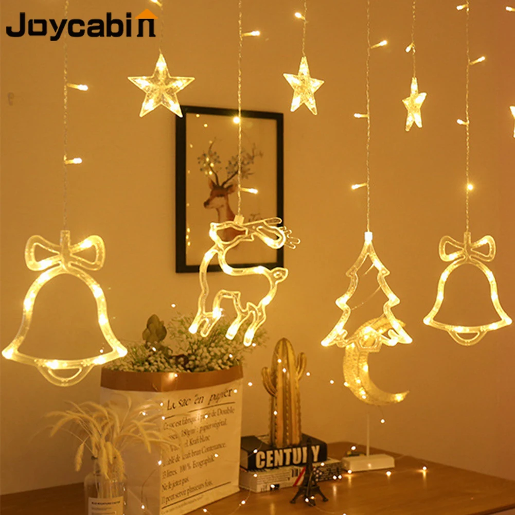 

СВЕТОДИОДНАЯ Гирлянда-занавеска Joycabin, 8 режимов, Рождественская гирлянда, сказосветильник гирлянда, уличная Гирлянда для дома, свадьбы, веч...