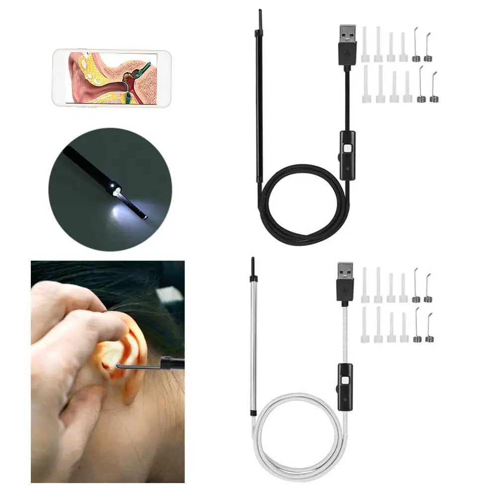 2 цвета цифровой USB светодиодный отоскоп ушной HD визуальная камера область
