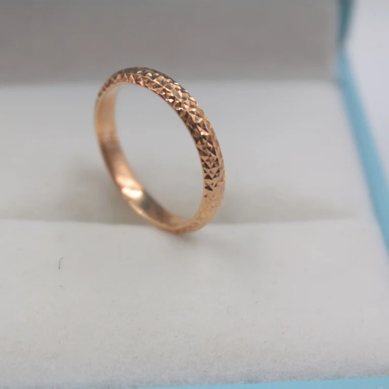 Rose Gold 18k однотонное Золотое кольцо для женщин и девушек, блестящая Звезда, кольцо из настоящего розового золота, резное кольцо на удачу, размер США 7 и 8, лучший подарок, кольцо, ювелирное изделие - Цвет камня: Rose Gold