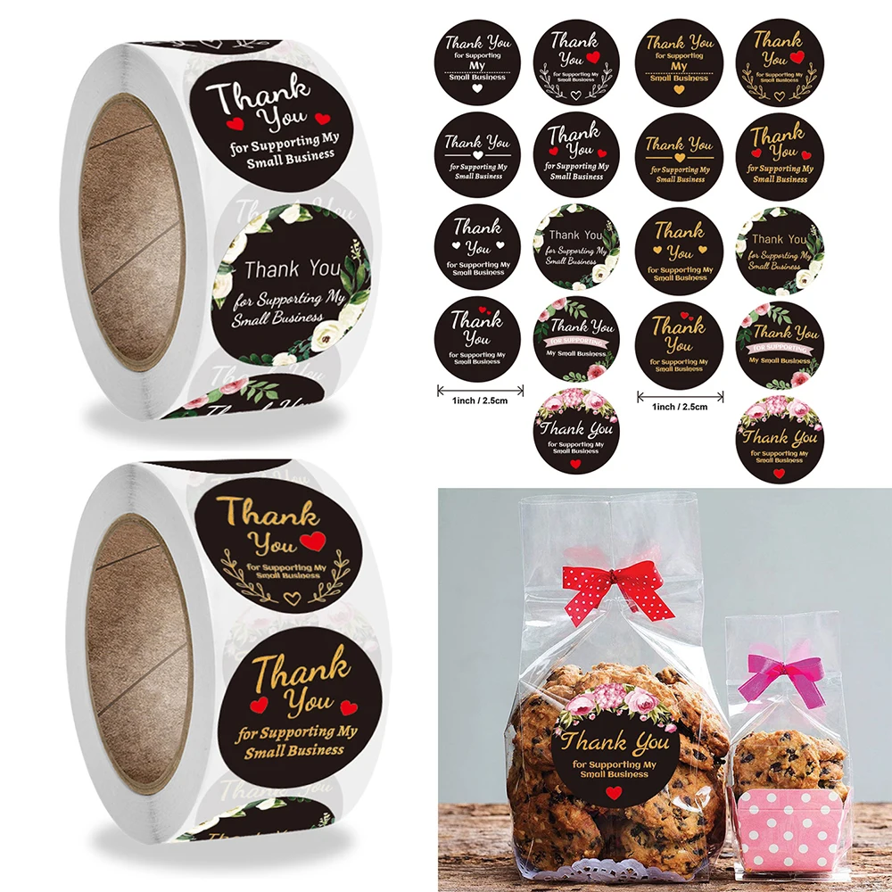 

500 шт. 2,5 см черный Благодарим Вас за Поддержка мой деловые наклейки красного цвета с надписью «Love этикетка вечерние подарочная упаковка укр...