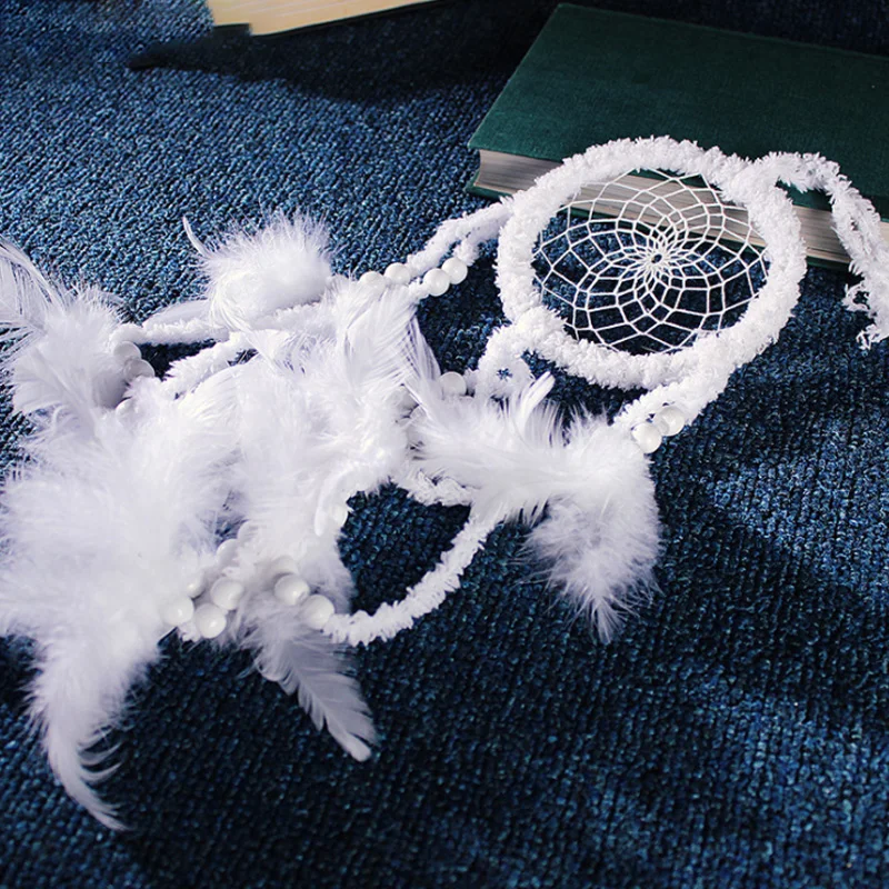 Ловец снов белый плюш подвеска автомобиль кулон одноклассник подарок свадьба XR041