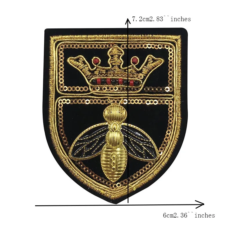 Металлические вышитые бисером нашивки ручной работы в виде короны