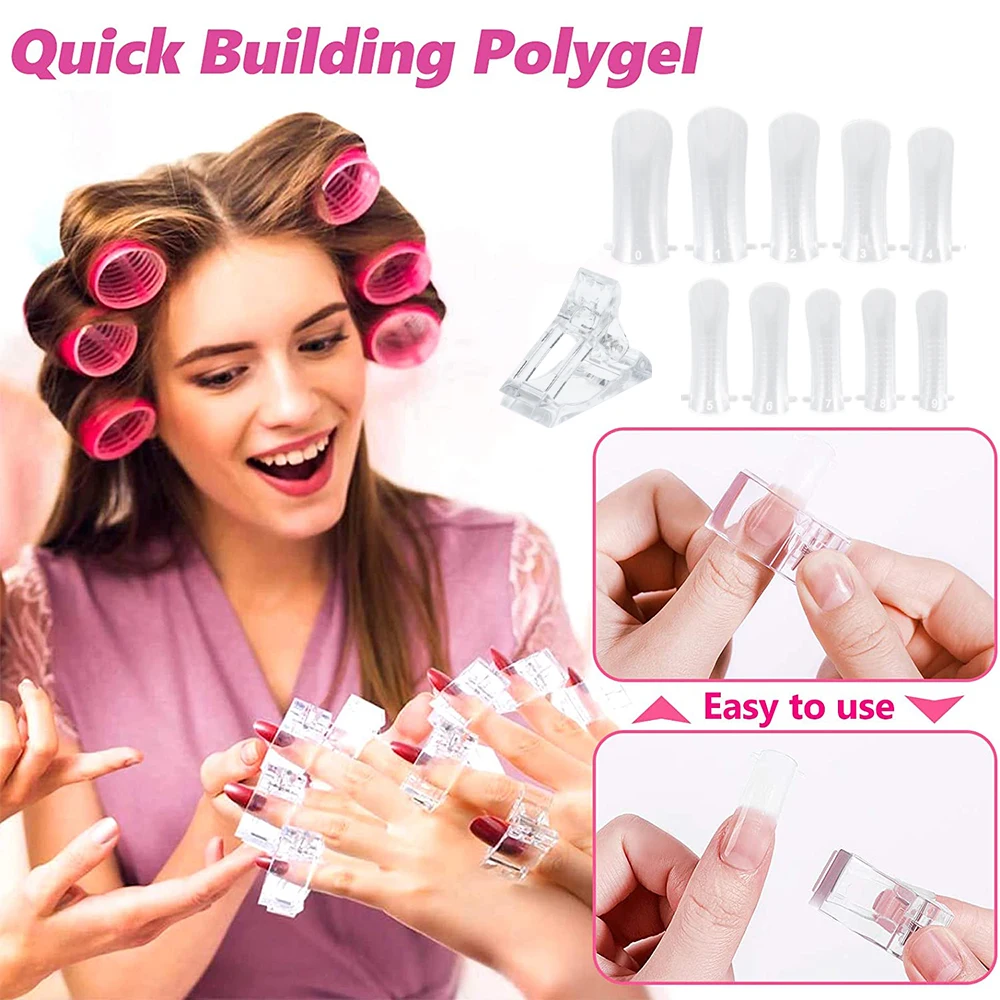 

Nail Tips Clip Quick Building Gel Assistant Tool DIY Manicure Plastic Extension armour Clamp Nail Tips Clip Set