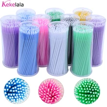 Kekelala – bâtonnets de nettoyage pour extensions de cils, 100 pièces/bouteille, Micro brosses de maquillage