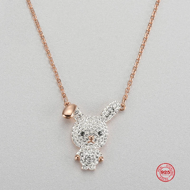 

Женское ожерелье из серебра 2020 пробы, с подвеской в виде кролика