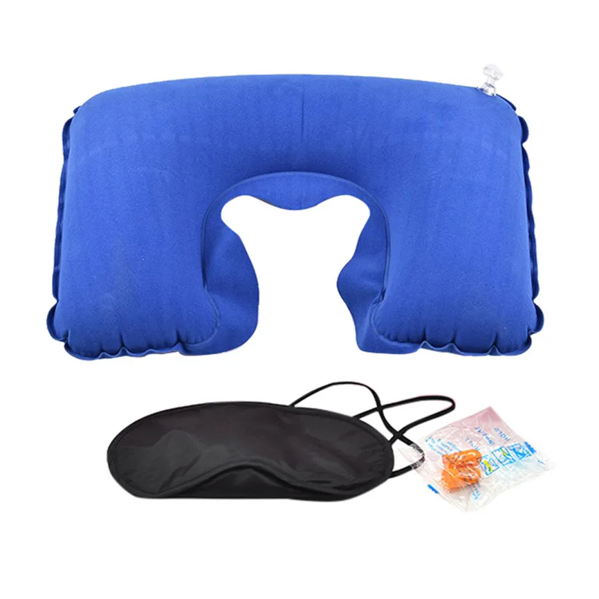 U образная подушка для путешествий надувные полет на шею надувная отдыха + маска