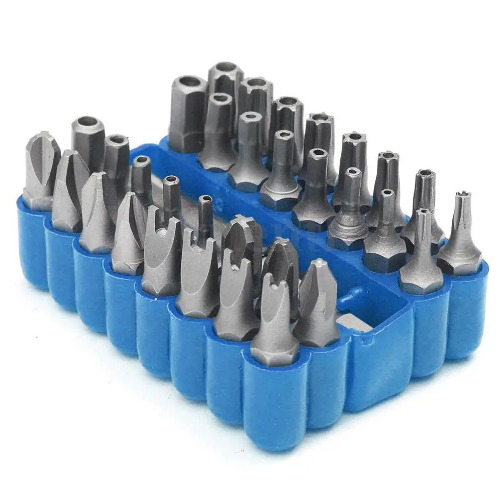

33 X Security Tamper Proof Torx Bit Spanner Star Hex Holder Rod Screwdriver Set