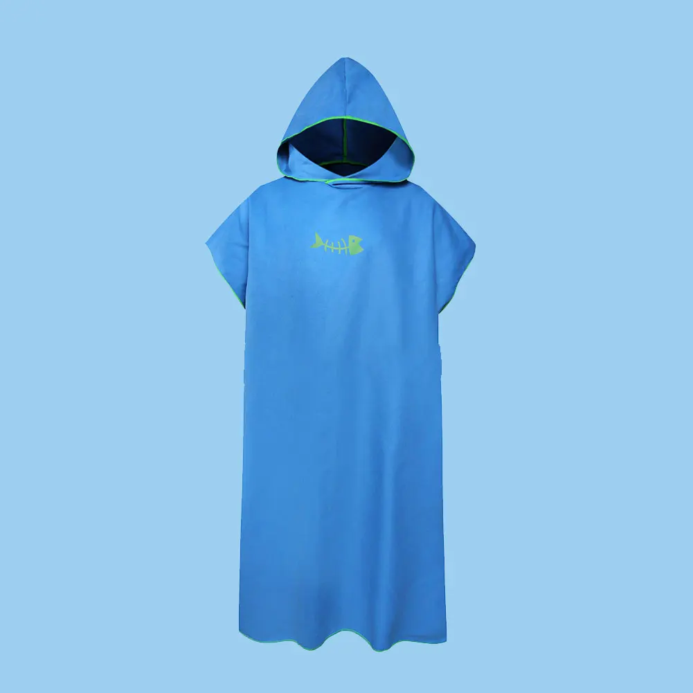 

Beach Towel Microfiber Poncho Towel Blanket Surf Beach Wetsuit Changing Bath Robe With Hood Watersport Activities Men Women Kids