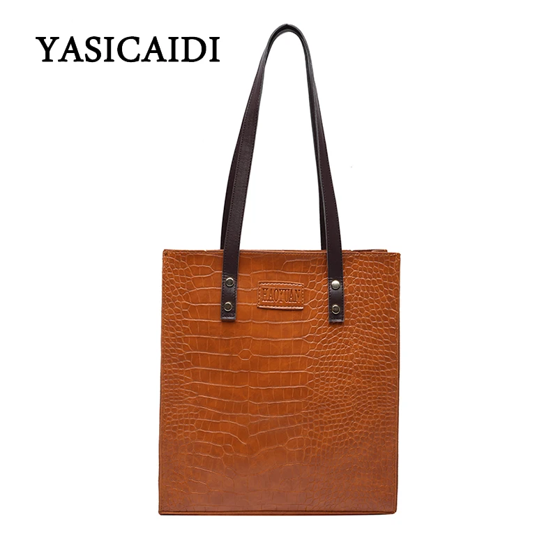 Модные простые сумки женские дизайнерские модные с узором крокодиловая кожа для