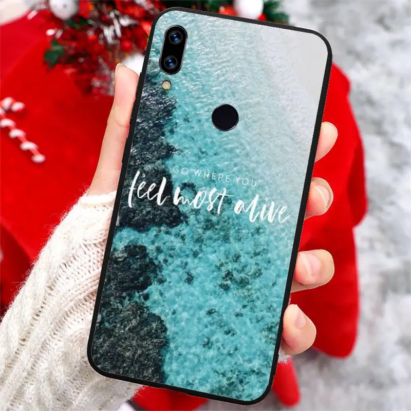 

Travel mountain sea beach quotes letter funda cover coque Phone Case For Xiaomi Redmi note 7 8 9 t k30 max3 9 s 10 pro lite