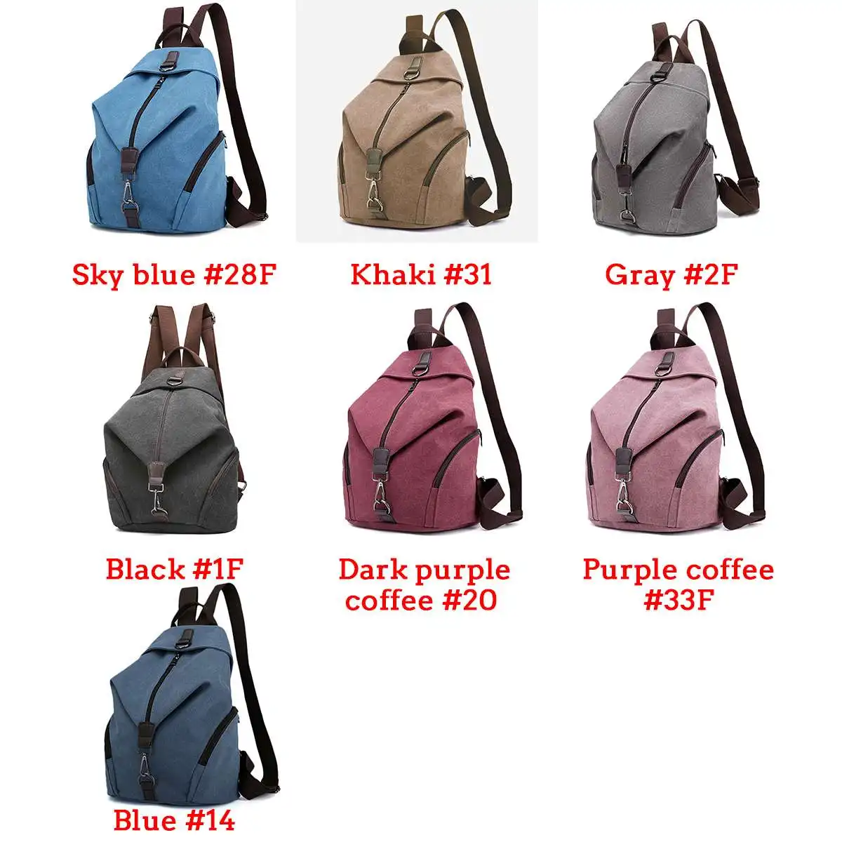 Женский рюкзак на каждый день винтажный большой вместительный Холщовый женский