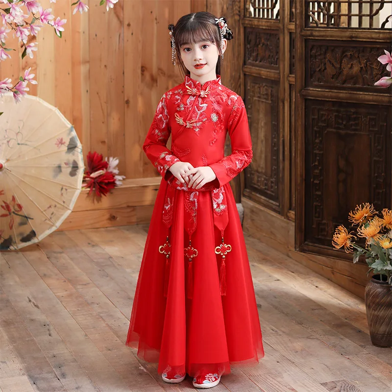 Элегантные Платья с цветочным узором для девочек винтажные детские платья