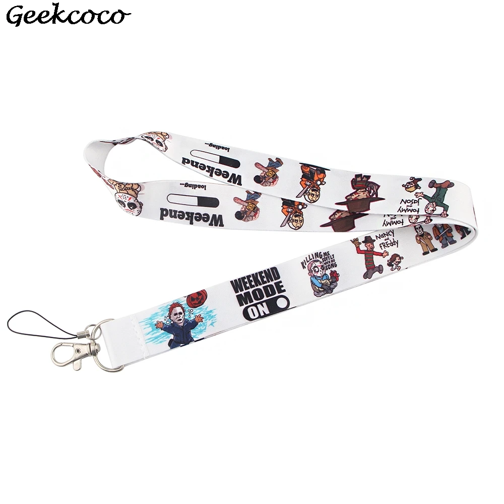 

10pcs/lot J1919 Cartoon Horror Movie Character Strap Neck Lanyards for keys Pass Gym Mobile Phone USB badge holder DIY Hang Rope
