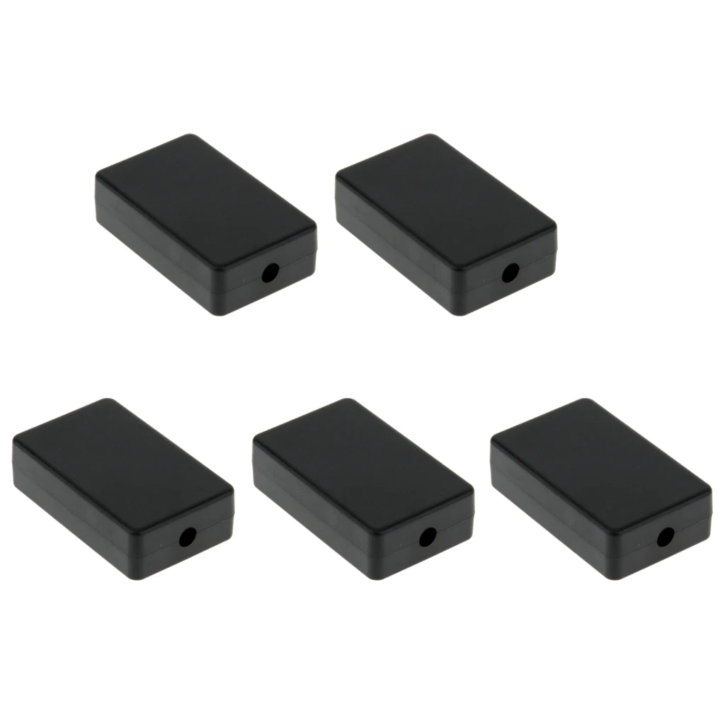 Упаковка 5 черных небольших пластиковых электронных проектных коробок 60X37X17