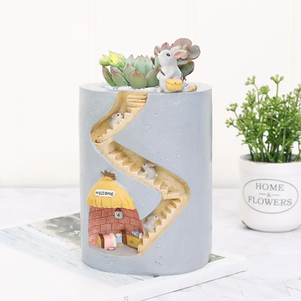 

Creative Animal Resin Flowerpot Durable Succulents Planter Bonsai Ornament for Garden