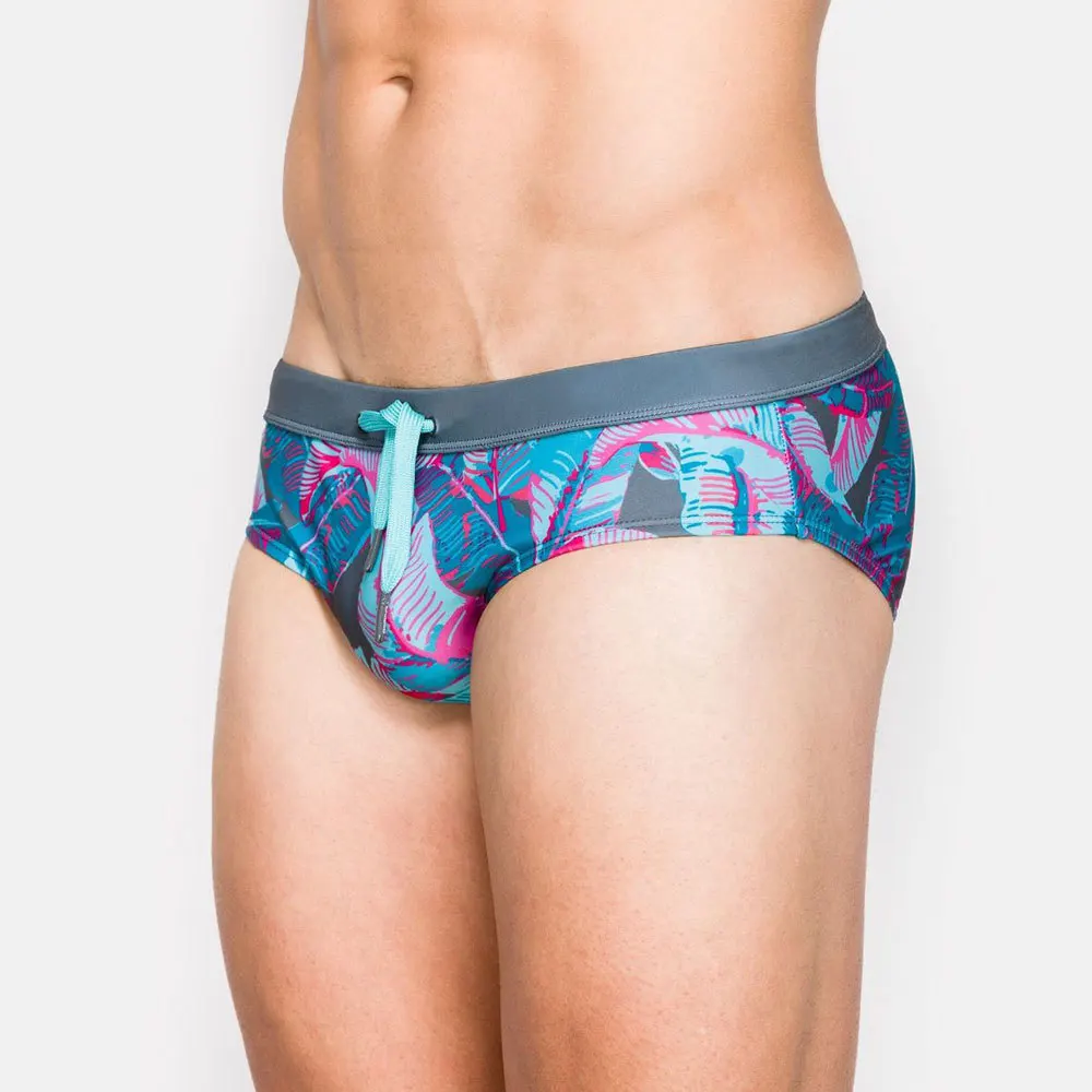 Мужской купальный костюм с принтом пляжная одежда низкой талией для бега спорта